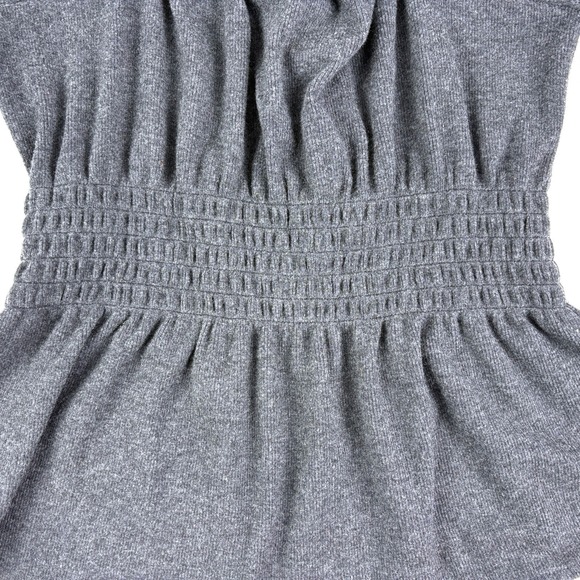 NWT Madewell Plush Square Neck Smocked Shirt Womens Sz M Charcoal Gray Peasant - Picture 7 of 14
